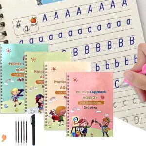 Sank Magic Practice Copybook for Kids -Reusable Writing Practice Book The Print Handwiriting Workbook(Alphabet Book with Pen)