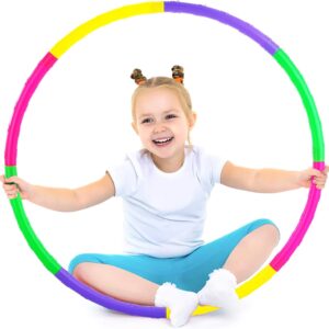 Kids Exercise Hoops, Detachable Adjustable Size Weight Kids Colorful Hoops Ring, Suitable for Girls, Boys Fitness and Pet Training