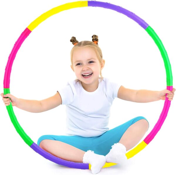 Kids Exercise Hoops, Detachable Adjustable Size Weight Kids Colorful Hoops Ring, Suitable for Girls, Boys Fitness and Pet Training