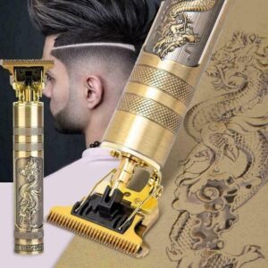 T9 Trimmer for Men Hair Zero Gapped Clipper Professional Cordless Haircut Electric USB Charging Beard Trimmer for Men Wireless Rechargeable Personal Hair Men Grooming Beard Liner, Gold