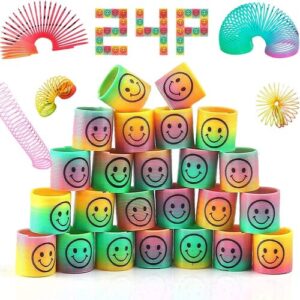 Smiley Party Favors For Kids Birthday Party- 24Pcs Spring Birthday Gift Toys For Girls Boys, Return Gifts For Birthday Party kids, Birthday Giveaways For Kids Bulk Mini Toys Pinata Goody Bag