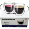 2-Pack Double Walled 250ml Glass Coffee Mugs with Handle, Insulated Layer Coffee Cups, Perfect for Hot Beverage, Microwave Safe