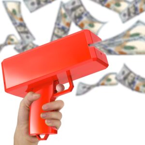 Money Gun Paper Playing Spary Toy Gun, Prop with 100 Pcs Play Cash Party Supplies multicoloured