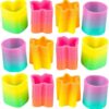 Rainbow Spring Toy Assortment (Pack of 24) Mini Plastic Coil Spring Toy | Bright Colors and Shapes, Goody Bag Filler, Party Prizes and Stocking Stuffers for Kids