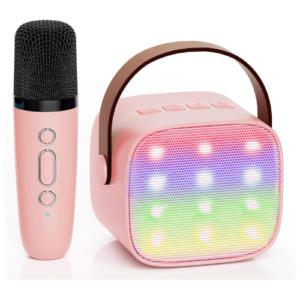 YLL Kids Karaoke Machine, Portable Bluetooth Speaker with Wireless Microphone,