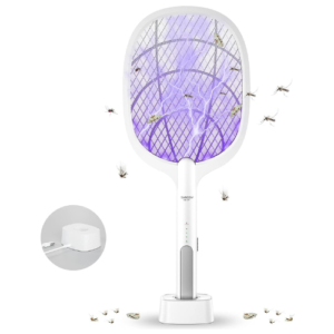 DANGZW Electric Fly Swatter, 3500V USB Rechargeable Fly Killer Bug Zapper Racket with