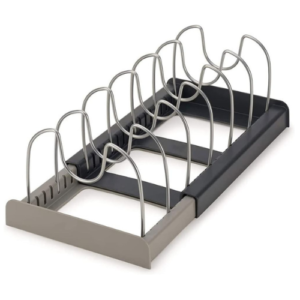 Pan Pot Lid Rack Organizer, Kitchen 7 Tiers Adjustable Stainless Steel Compartments