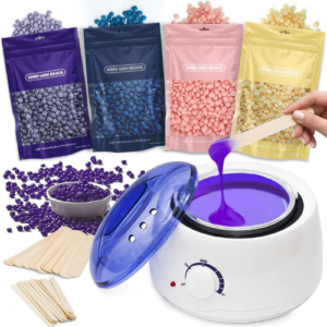 Waxing Kits Wax Warmer Full Kit, Wax Heater Kit with Wax Warmer, 4 * 100g Wax Beads