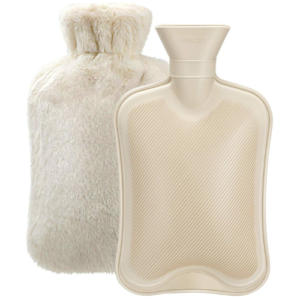 Hot Water Bottle with Soft Cover (2 Liter) Classic Rubber Hot Water Bag for Cramps,