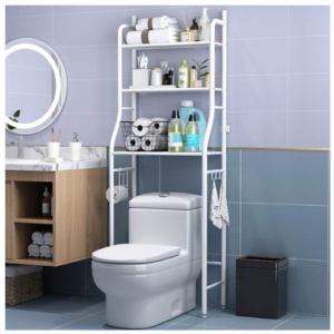 AWH 3 Tier Metal Toilet Storage Rack (White)