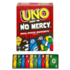 Fast-Paced Fun: UNO No Mercy takes the classic card game and kicks it up a notch with wild cards that let you change colors, make other players draw even more cards. No Mercy Rules: Game includes classic UNO rules along with new ruthless variants like stacking Draw 2s and Draw 4s to really torment your opponents. Family Friendly Chaos: While the no mercy rules add an element of chaos, UNO No Mercy is still a game fun for all ages that families and friends can enjoy together. Portable Card Game: Lightweight cards fit easily in your pocket or bag so you can challenge friends or family to a game whenever and wherever you get together. Includes 168 Cards: The full UNO No Mercy card deck has all the standard UNO cards plus additional wild cards for new ways to switch colors and force opponents to draw more. 𝐓𝐢𝐩𝐬: 𝐏𝐥𝐞𝐚𝐬𝐞 𝐨𝐫𝐝𝐞𝐫 𝐭𝐡𝐞 𝐨𝐧𝐞 𝐢𝐬 𝐬𝐨𝐥𝐝 𝐛𝐲 𝐉𝐎𝐙𝐔𝐓𝐓𝐎𝐖 𝐰𝐡𝐢𝐜𝐡 𝐡𝐚𝐯𝐞 𝐨𝐟𝐟𝐢𝐜𝐢𝐚𝐥 𝐰𝐚𝐫𝐫𝐚𝐧𝐭𝐲.