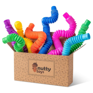 Nutty Toys Pop Tubes - Sensory Toys - Toddler Toys |8 Pack Large| Endless Creativity